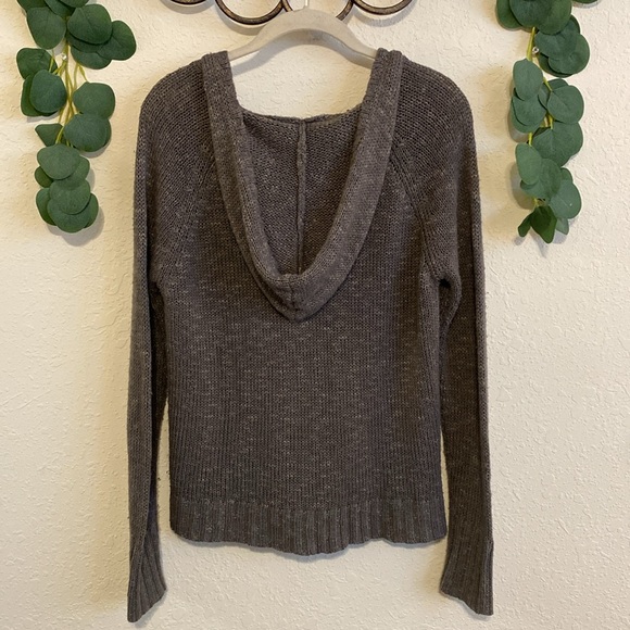 Vintage Y2K Wet Seal Grunge Gray Cable-Knit Hooded Sweater✨ - Picture 5 of 6
